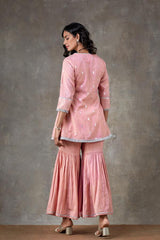 Pink Layla Sharara Set with Hot Pink Dupatta (SET OF 3)