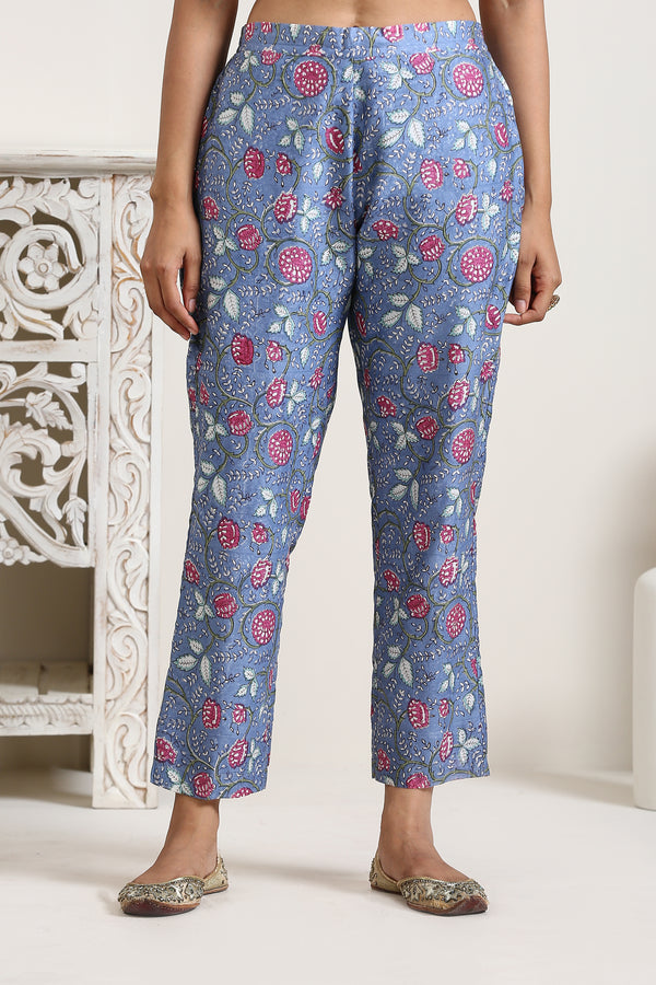 Blue Floral Aaliyah Pants